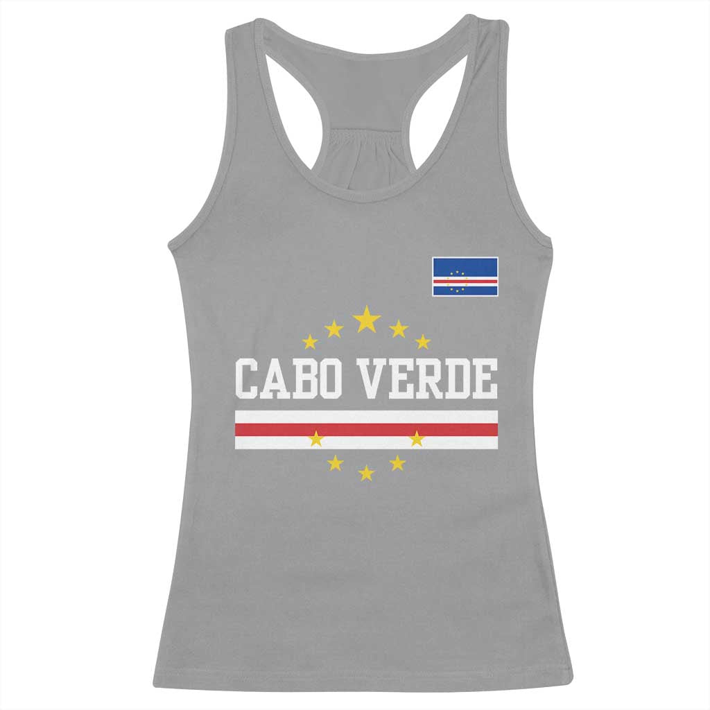 Cabo Verde Athletic Varsity Style Racerback Tank Top Cape Verde Flag Stars National Pride TS02 Sport Gray Print Your Wear