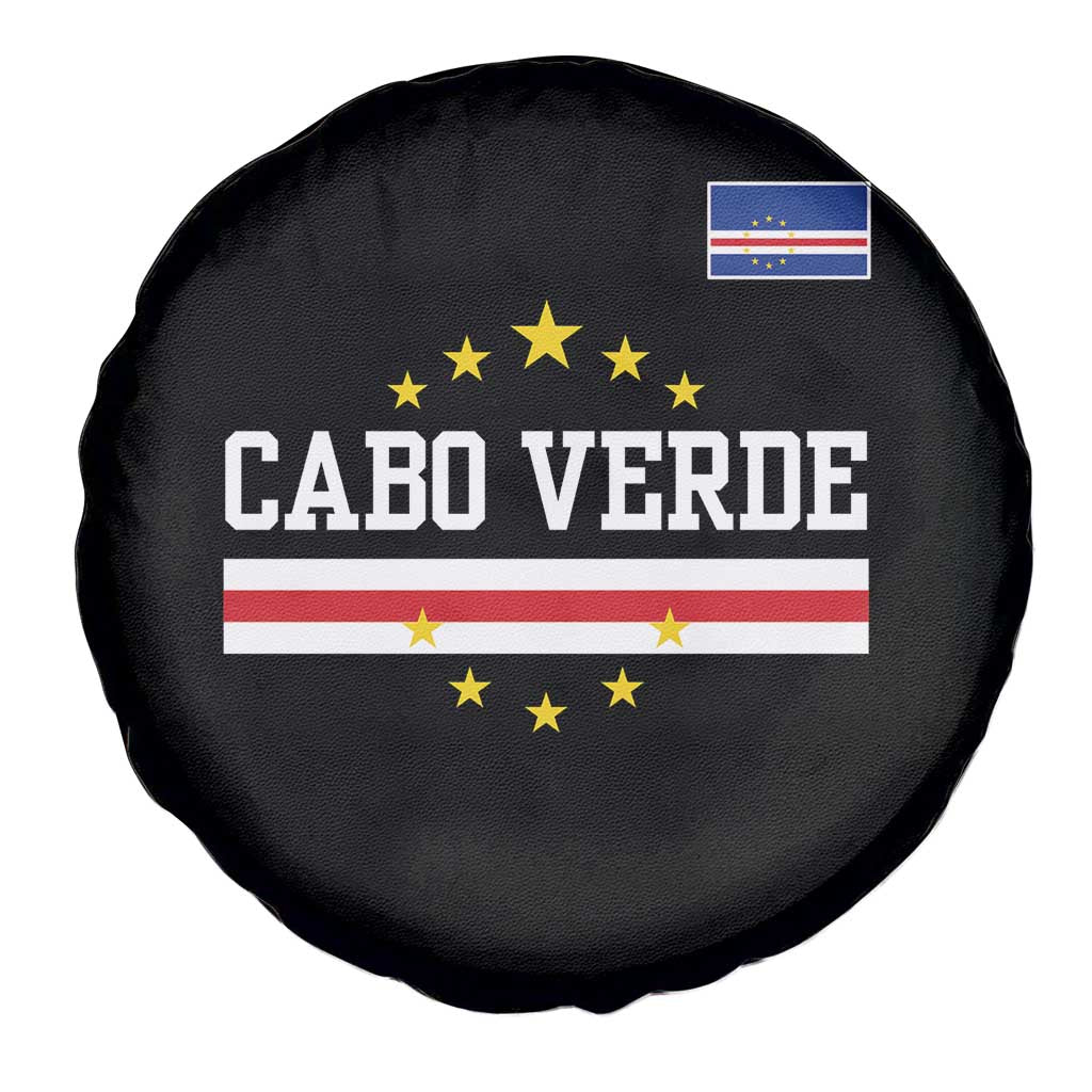 Cabo Verde Athletic Varsity Style Spare Tire Cover Cape Verde Flag Stars National Pride TS02 Print Your Wear