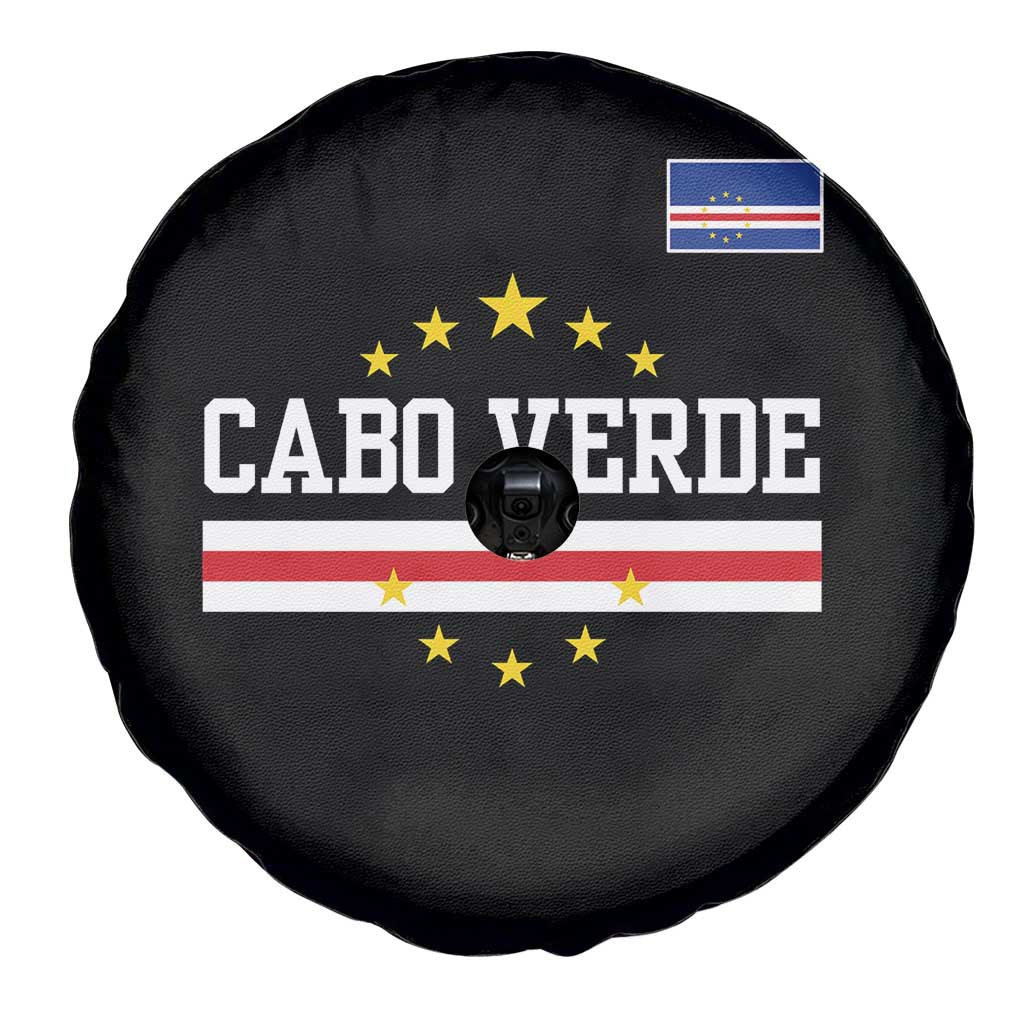 Cabo Verde Athletic Varsity Style Spare Tire Cover Cape Verde Flag Stars National Pride TS02 Print Your Wear