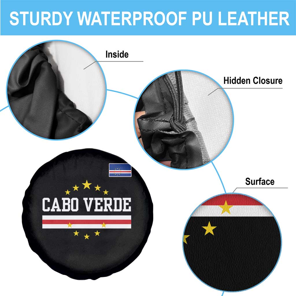 Cabo Verde Athletic Varsity Style Spare Tire Cover Cape Verde Flag Stars National Pride TS02 Print Your Wear