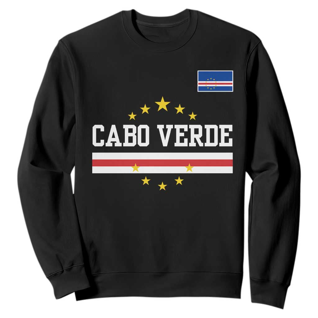 Cabo Verde Athletic Varsity Style Sweatshirt Cape Verde Flag Stars National Pride TS02 Black Print Your Wear
