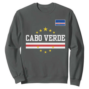 Cabo Verde Athletic Varsity Style Sweatshirt Cape Verde Flag Stars National Pride TS02 Dark Heather Print Your Wear