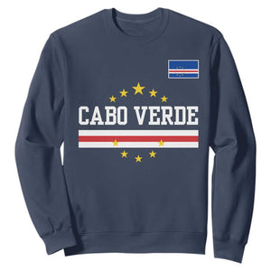 Cabo Verde Athletic Varsity Style Sweatshirt Cape Verde Flag Stars National Pride TS02 Navy Print Your Wear