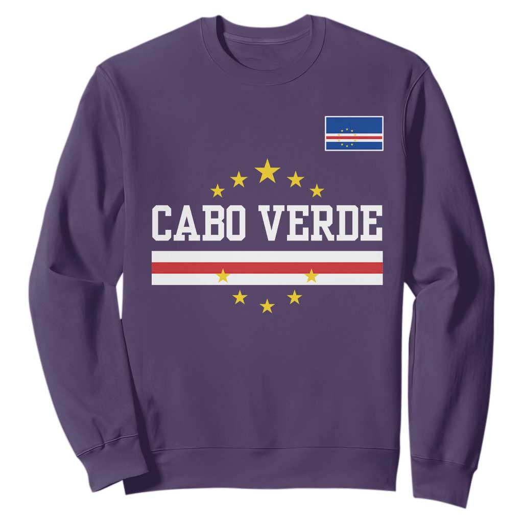 Cabo Verde Athletic Varsity Style Sweatshirt Cape Verde Flag Stars National Pride TS02 Purple Print Your Wear
