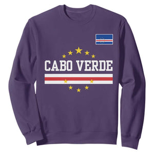 Cabo Verde Athletic Varsity Style Sweatshirt Cape Verde Flag Stars National Pride TS02 Purple Print Your Wear