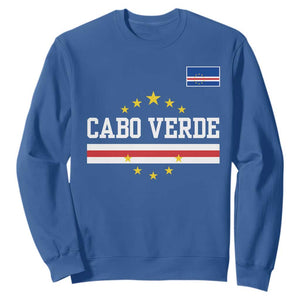 Cabo Verde Athletic Varsity Style Sweatshirt Cape Verde Flag Stars National Pride TS02 Royal Blue Print Your Wear