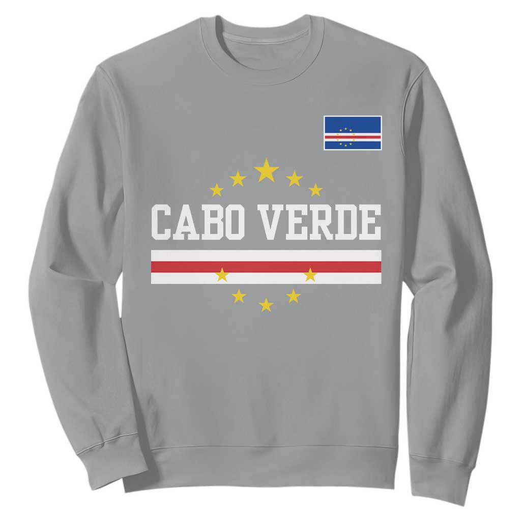 Cabo Verde Athletic Varsity Style Sweatshirt Cape Verde Flag Stars National Pride TS02 Sport Gray Print Your Wear