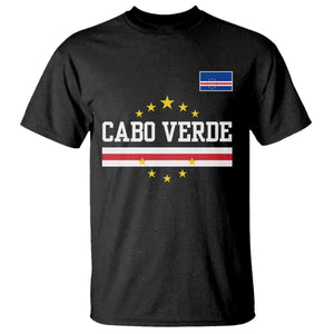 Cabo Verde Athletic Varsity Style T Shirt Cape Verde Flag Stars National Pride TS02 Black Print Your Wear