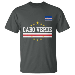 Cabo Verde Athletic Varsity Style T Shirt Cape Verde Flag Stars National Pride TS02 Dark Heather Print Your Wear