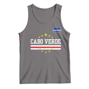 Cabo Verde Athletic Varsity Style Tank Top Cape Verde Flag Stars National Pride TS02 Deep Heather Print Your Wear