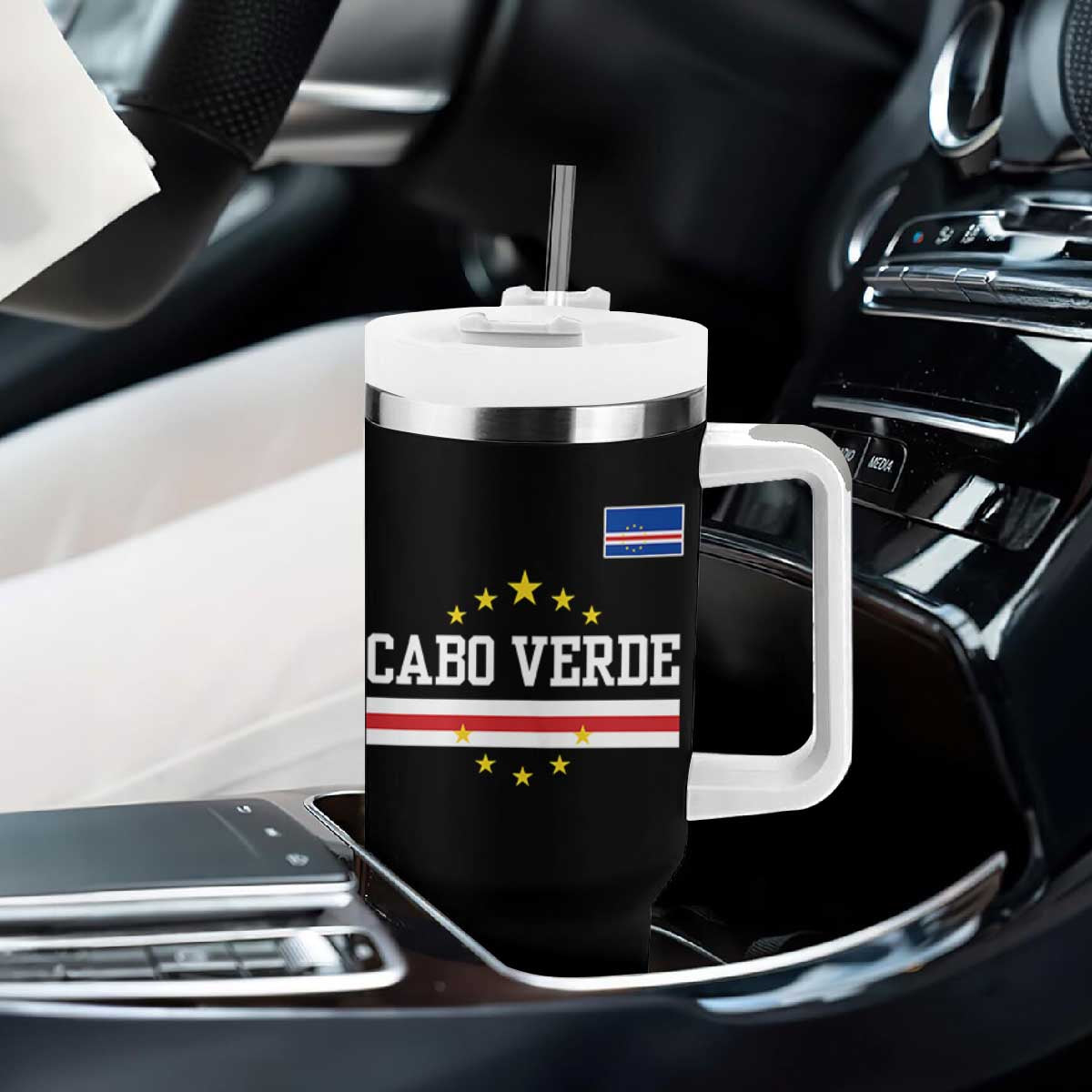 Cabo Verde Athletic Varsity Style Tumbler With Handle Cape Verde Flag Stars National Pride TS02 Print Your Wear