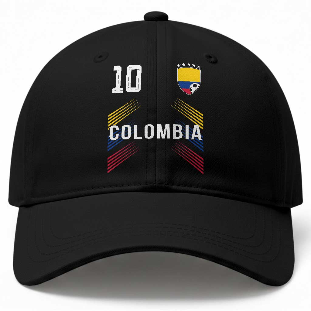 Colombia Soccer Sports Graphic Number 10 Jersey Style Baseball Cap Proud Colombian Football Fans Game Day Pride TS02 Print Your Wear