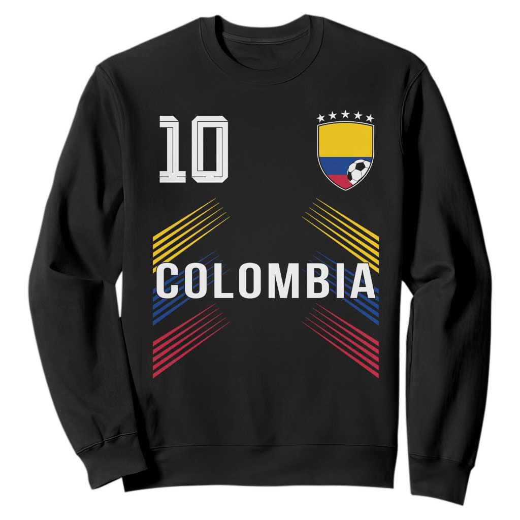 Colombia Soccer Sports Graphic Number 10 Jersey Style Sweatshirt Proud Colombian Football Fans Game Day Pride TS02 Black Print Your Wear