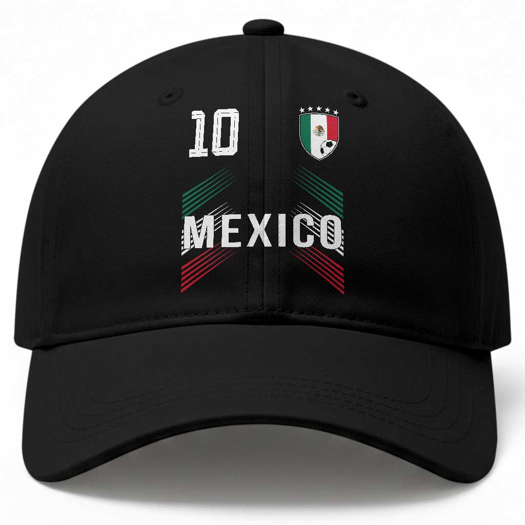 Mexico Soccer Sports Graphic Number 10 Jersey Style Baseball Cap Proud Mexican Football Fans Game Day Pride TS02 Print Your Wear