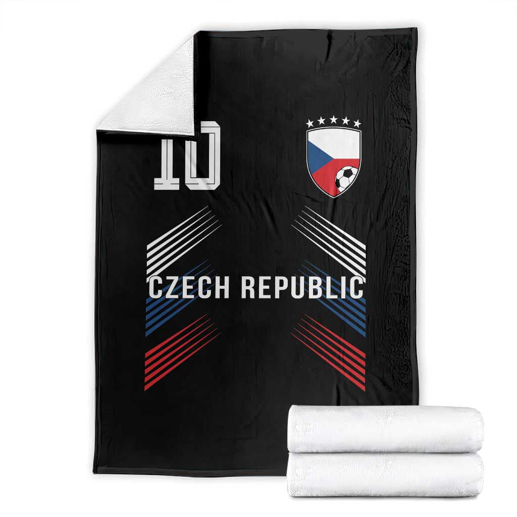 Czech Republic Soccer Sports Graphic Number 10 Jersey Style Throw Blanket Proud Czechia Football Fans Game Day Pride TS02 Black Print Your Wear
