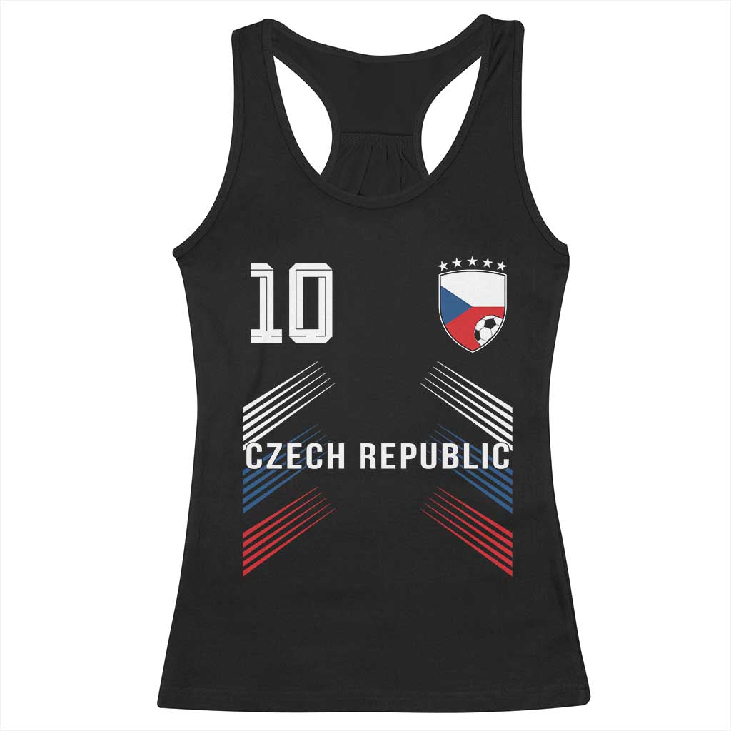 Czech Republic Soccer Sports Graphic Number 10 Jersey Style Racerback Tank Top Proud Czechia Football Fans Game Day Pride TS02 Black Print Your Wear