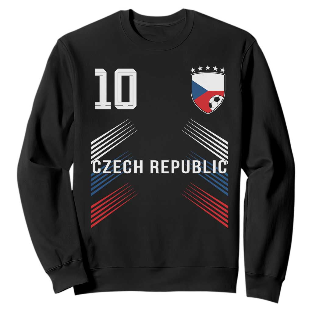 Czech Republic Soccer Sports Graphic Number 10 Jersey Style Sweatshirt Proud Czechia Football Fans Game Day Pride TS02 Black Print Your Wear