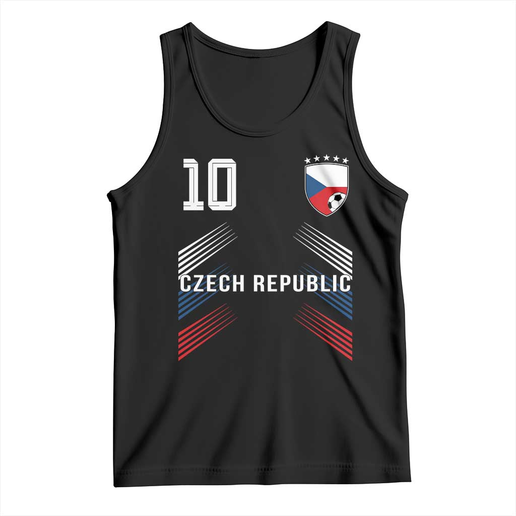 Czech Republic Soccer Sports Graphic Number 10 Jersey Style Tank Top Proud Czechia Football Fans Game Day Pride TS02 Black Print Your Wear