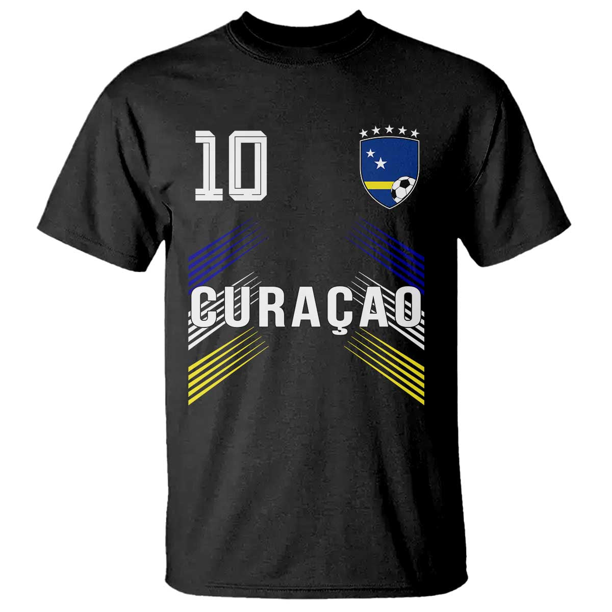 Curacao Soccer Sports Graphic Number 10 Jersey Style T Shirt Proud Curaçaoans Football Fans Game Day Pride TS02 Black Print Your Wear