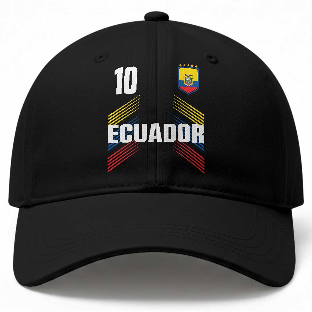 Ecuador Soccer Sports Graphic Number 10 Jersey Style Baseball Cap Proud Ecuadorian Football Fans Game Day Pride TS02 Print Your Wear