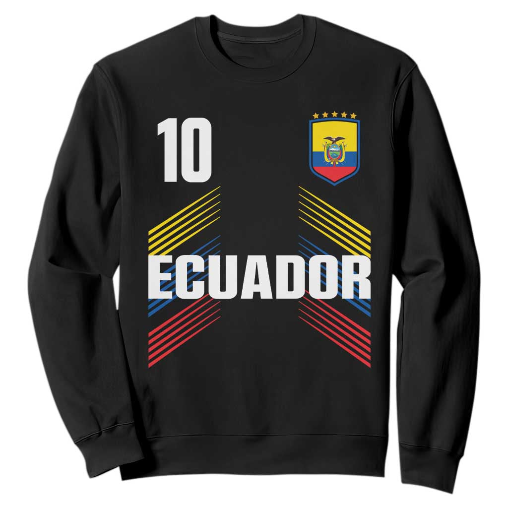 Ecuador Soccer Sports Graphic Number 10 Jersey Style Sweatshirt Proud Ecuadorian Football Fans Game Day Pride TS02 Black Print Your Wear