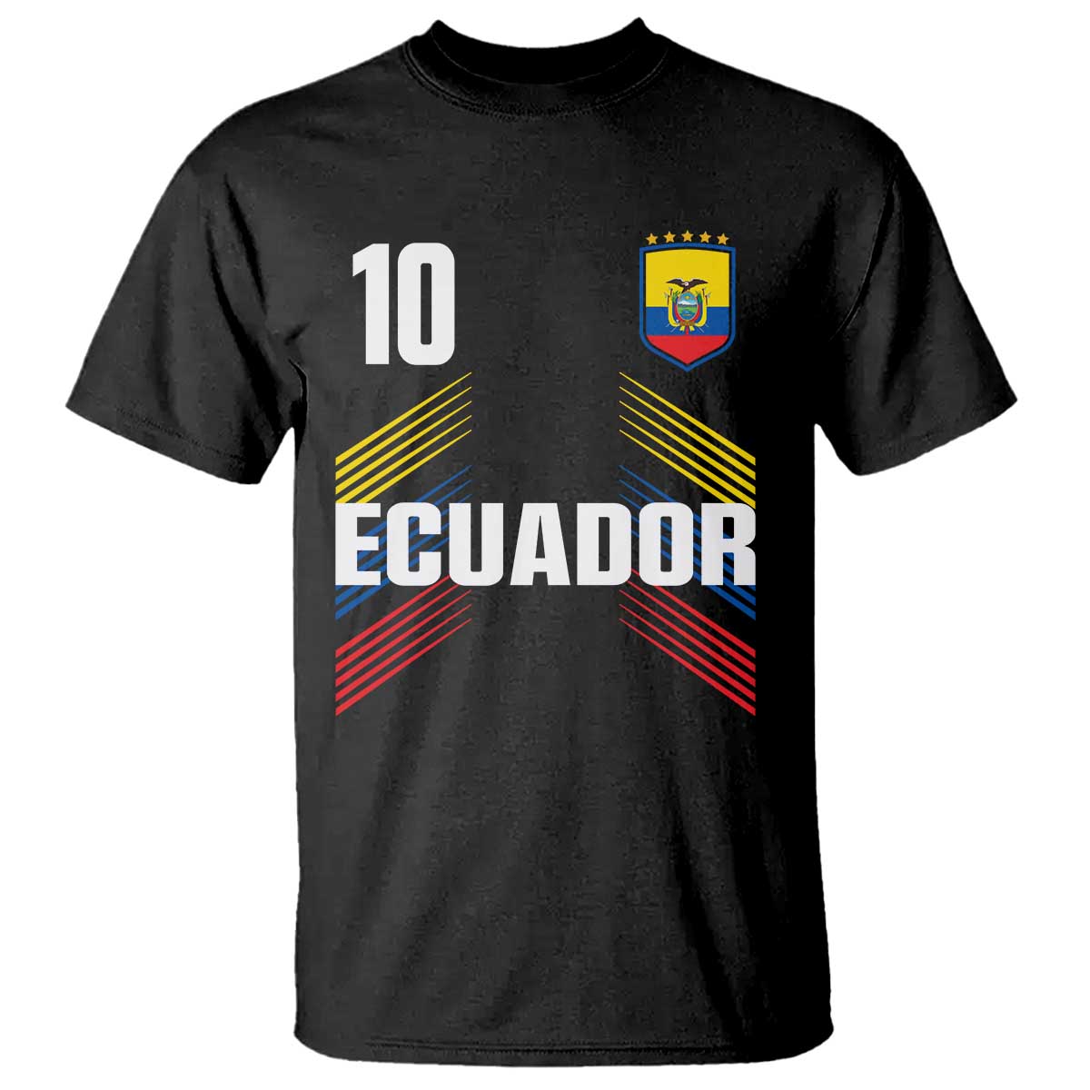 Ecuador Soccer Sports Graphic Number 10 Jersey Style T Shirt Proud Ecuadorian Football Fans Game Day Pride TS02 Black Print Your Wear