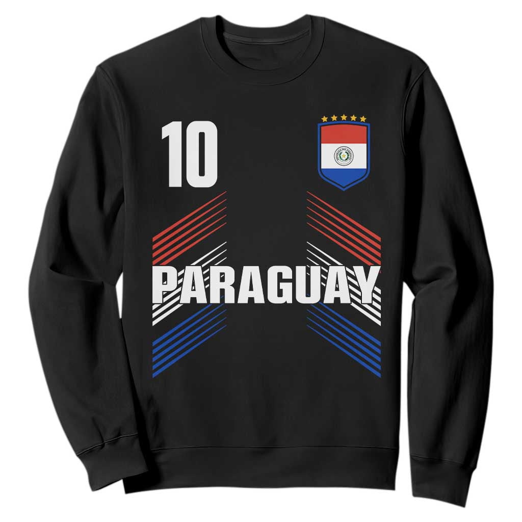 Paraguay Soccer Sports Graphic Number 10 Jersey Style Sweatshirt Proud Paraguayan Football Fans Game Day Pride TS02 Black Print Your Wear