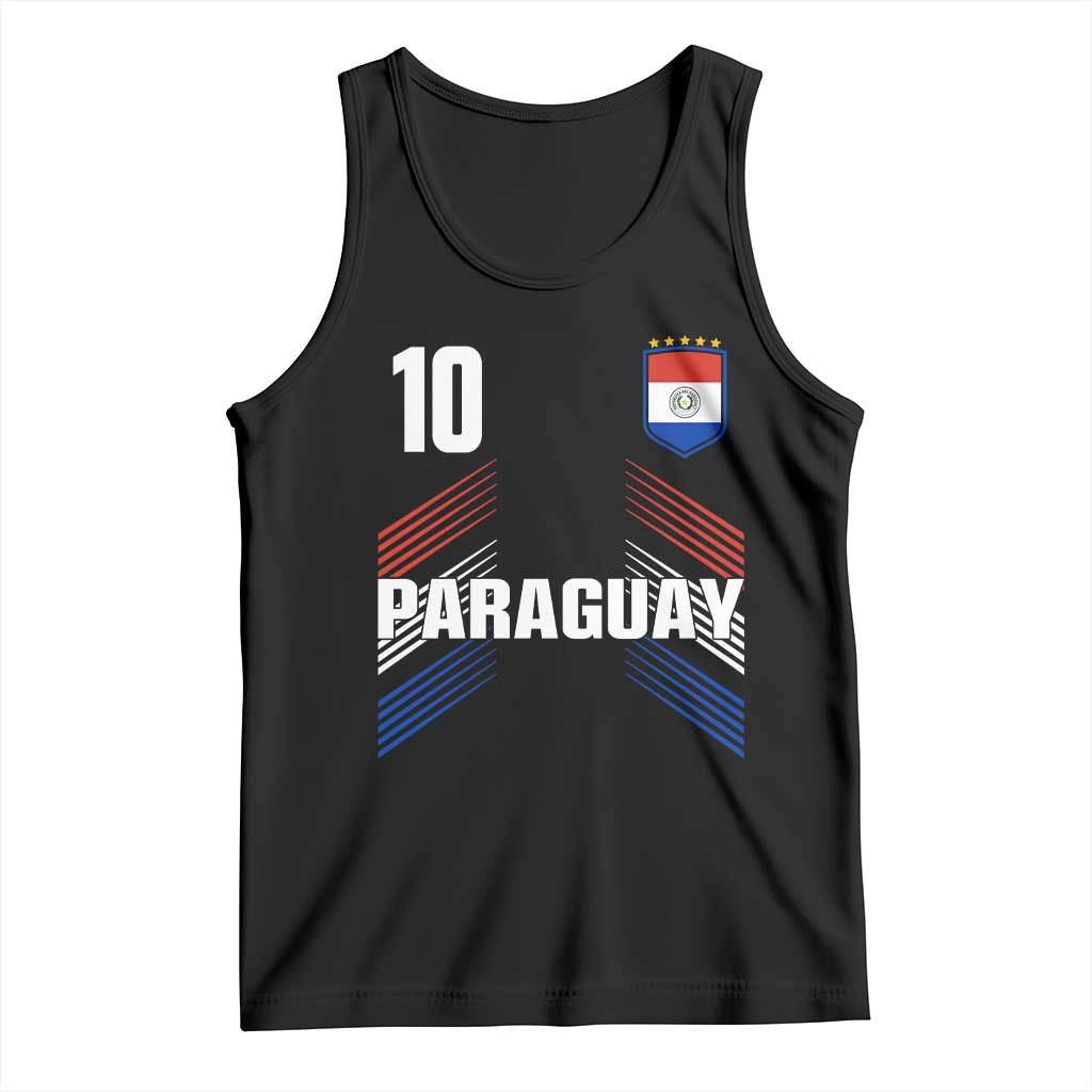 Paraguay Soccer Sports Graphic Number 10 Jersey Style Tank Top Proud Paraguayan Football Fans Game Day Pride TS02 Black Print Your Wear