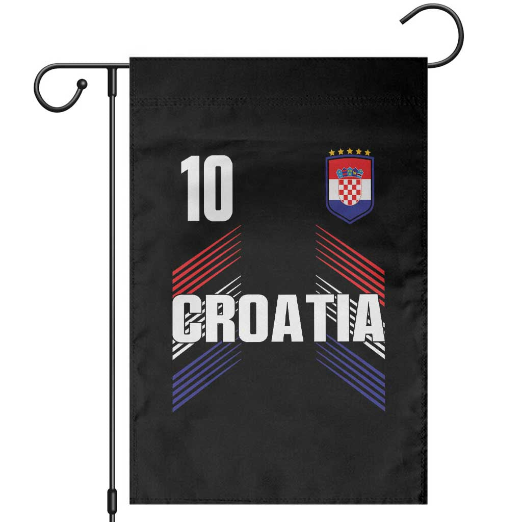 Croatia Soccer Sports Graphic Number 10 Jersey Style Garden Flag Proud Croatian Football Fans Game Day Pride TS02 Black Print Your Wear