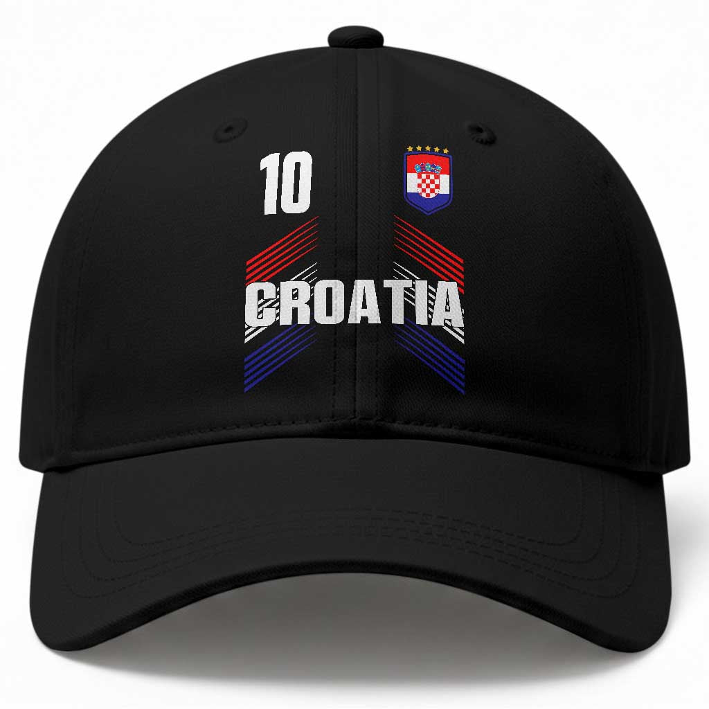 Croatia Soccer Sports Graphic Number 10 Jersey Style Baseball Cap Proud Croatian Football Fans Game Day Pride TS02 Print Your Wear