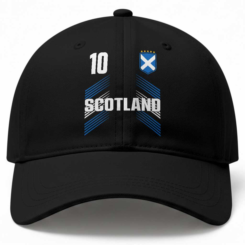 Scotland Soccer Sports Graphic Number 10 Jersey Style Baseball Cap Proud Scottish Football Fans Game Day Pride TS02 Print Your Wear