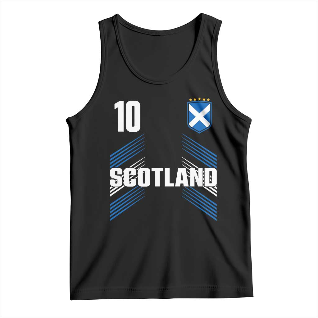 Scotland Soccer Sports Graphic Number 10 Jersey Style Tank Top Proud Scottish Football Fans Game Day Pride TS02 Black Print Your Wear