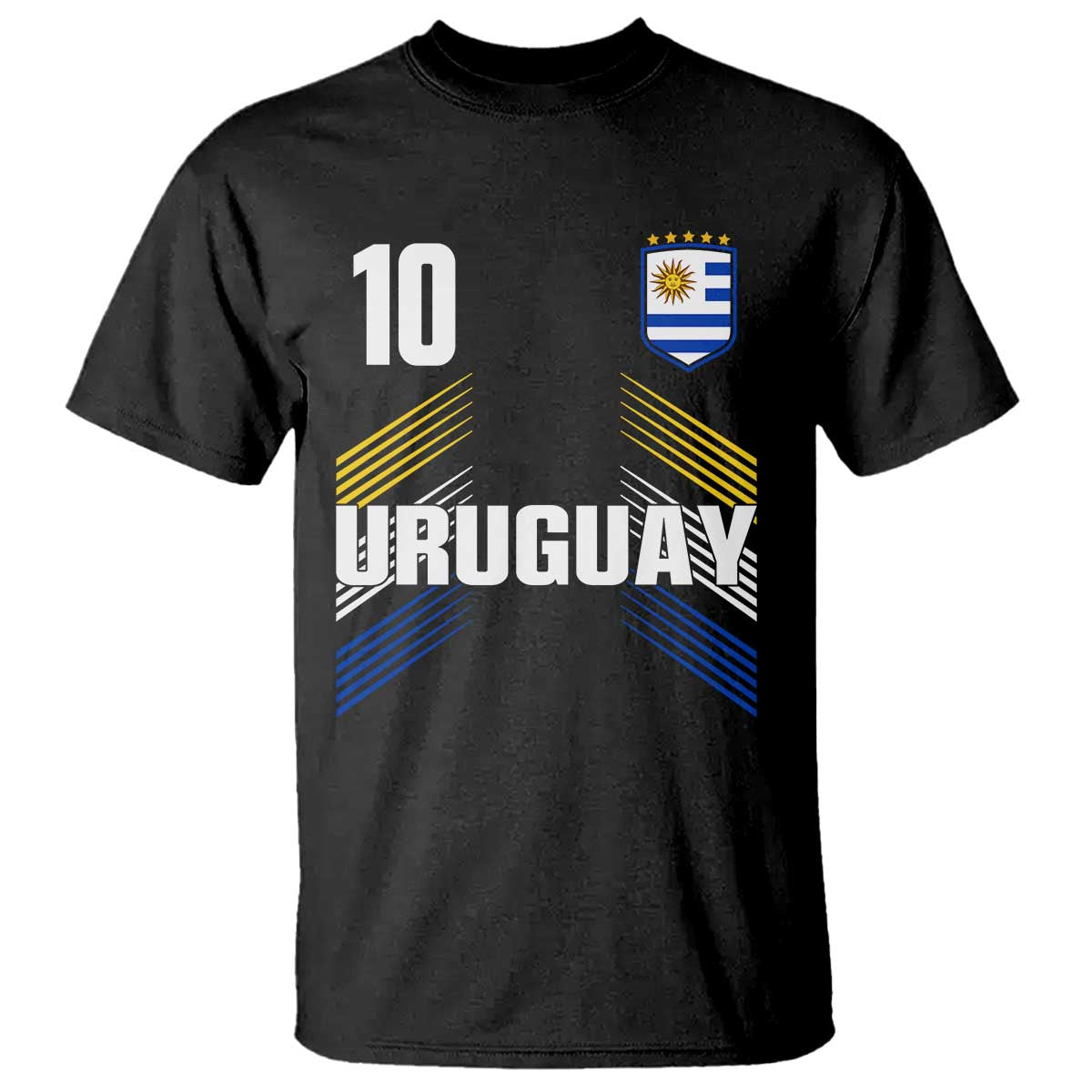 Uruguay Soccer Sports Graphic Number 10 Jersey Style T Shirt Proud Uruguayan Football Fans Game Day Pride TS02 Black Print Your Wear