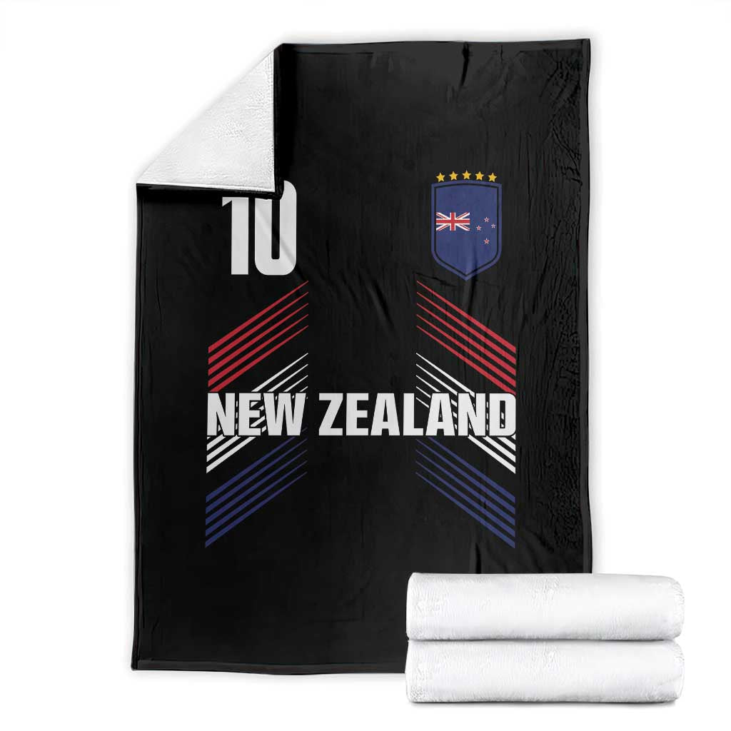 New Zealand Soccer Sports Graphic Number 10 Jersey Style Throw Blanket Proud Kiwis Football Fans Game Day Pride TS02 Black Print Your Wear
