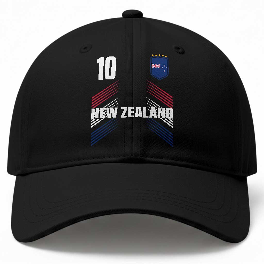 New Zealand Soccer Sports Graphic Number 10 Jersey Style Baseball Cap Proud Kiwis Football Fans Game Day Pride TS02 Print Your Wear