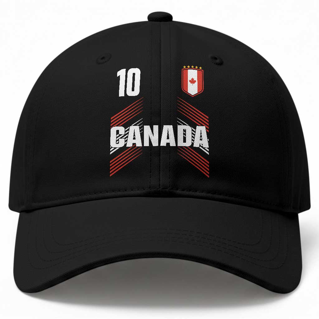 Canada Soccer Sports Graphic Number 10 Jersey Style Baseball Cap Proud Canadian Football Fans Game Day Pride TS02 Print Your Wear