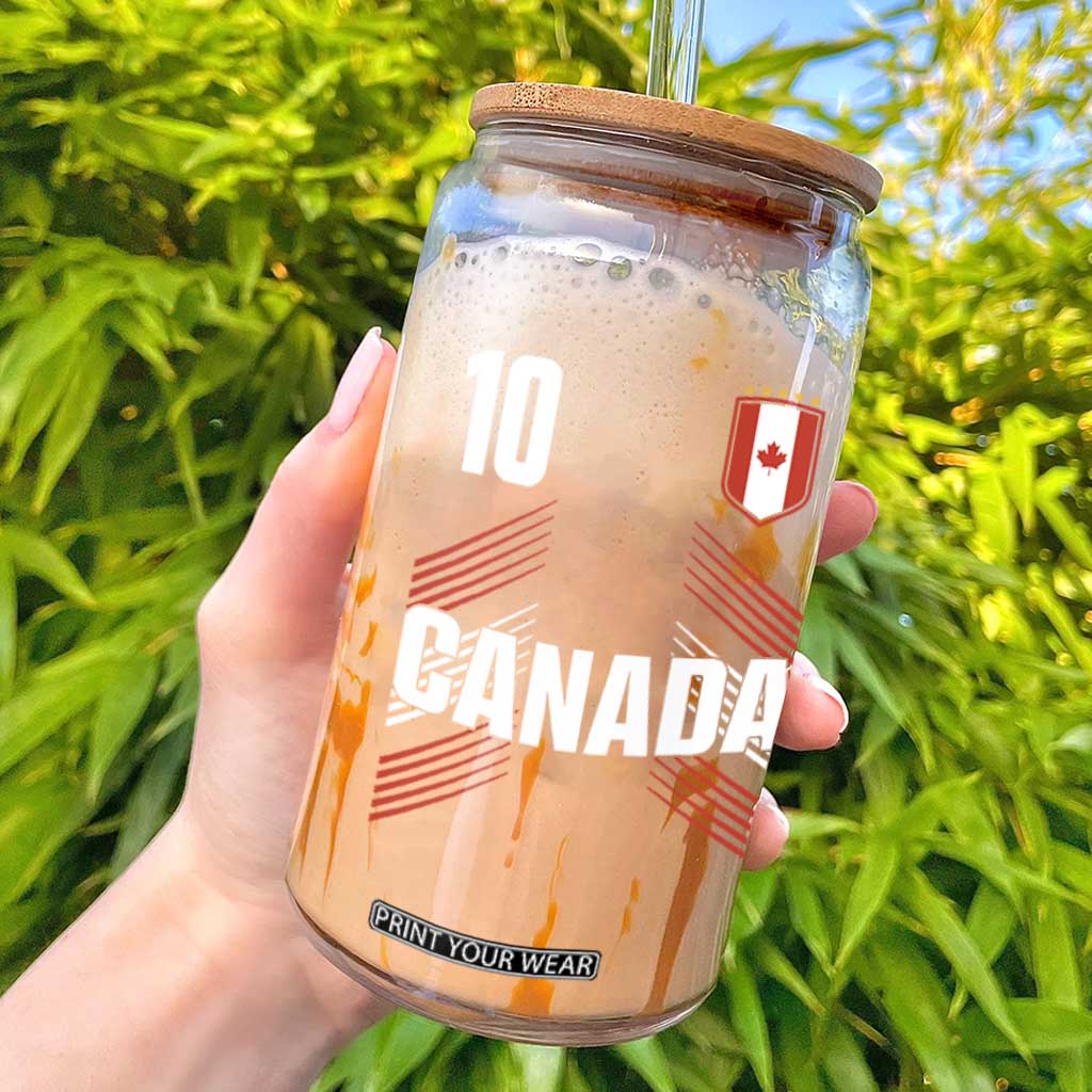 Canada Soccer Sports Graphic Number 10 Jersey Style Glass Can Proud Canadian Football Fans Game Day Pride TS02 Black Print Your Wear