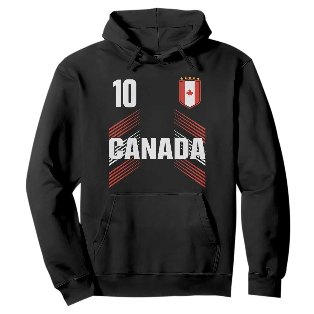 Canada Soccer Sports Graphic Number 10 Jersey Style Hoodie Proud Canadian Football Fans Game Day Pride TS02 Black Print Your Wear