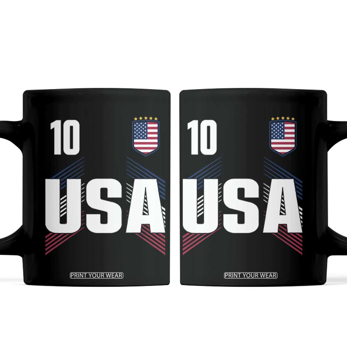 USA Soccer Sports Graphic Number 10 Jersey Style Coffee Mug Proud Fans Game Day Pride TS02 Black Print Your Wear