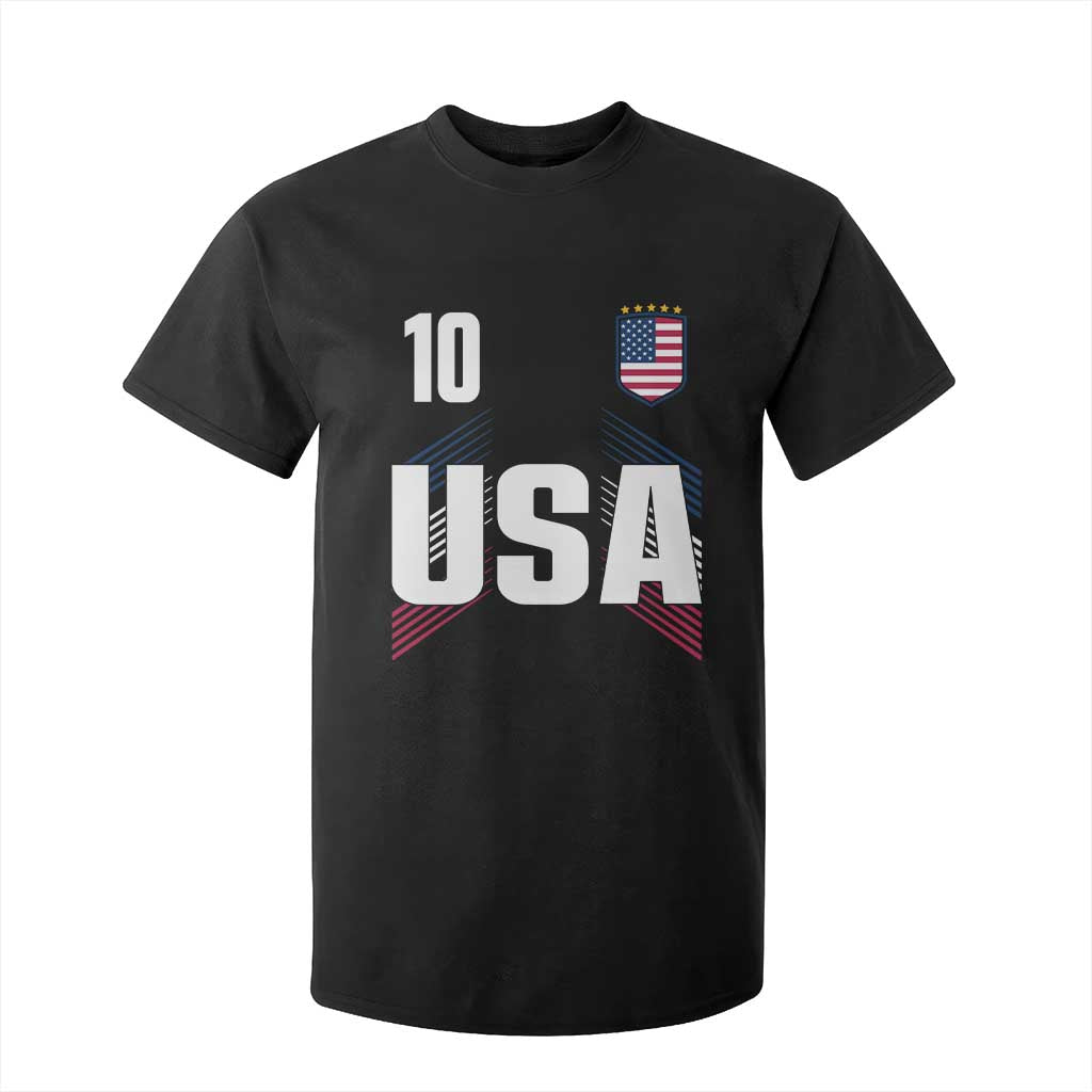 USA Soccer Sports Graphic Number 10 Jersey Style T Shirt For Kid Proud Fans Game Day Pride TS02 Black Print Your Wear
