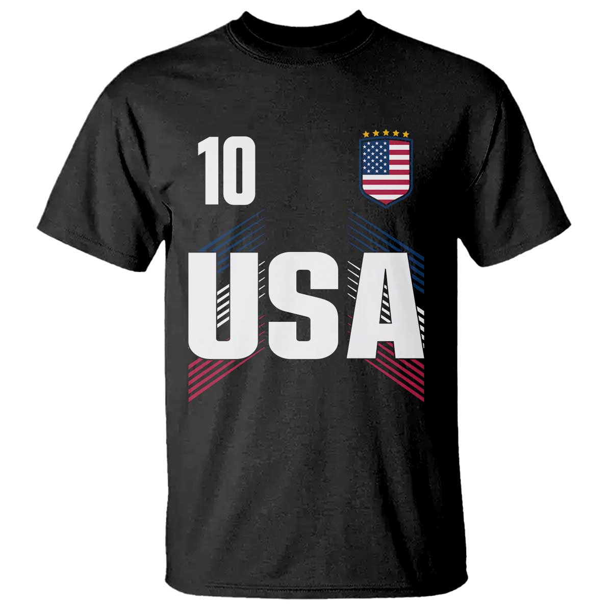 USA Soccer Sports Graphic Number 10 Jersey Style T Shirt Proud Fans Game Day Pride TS02 Black Print Your Wear