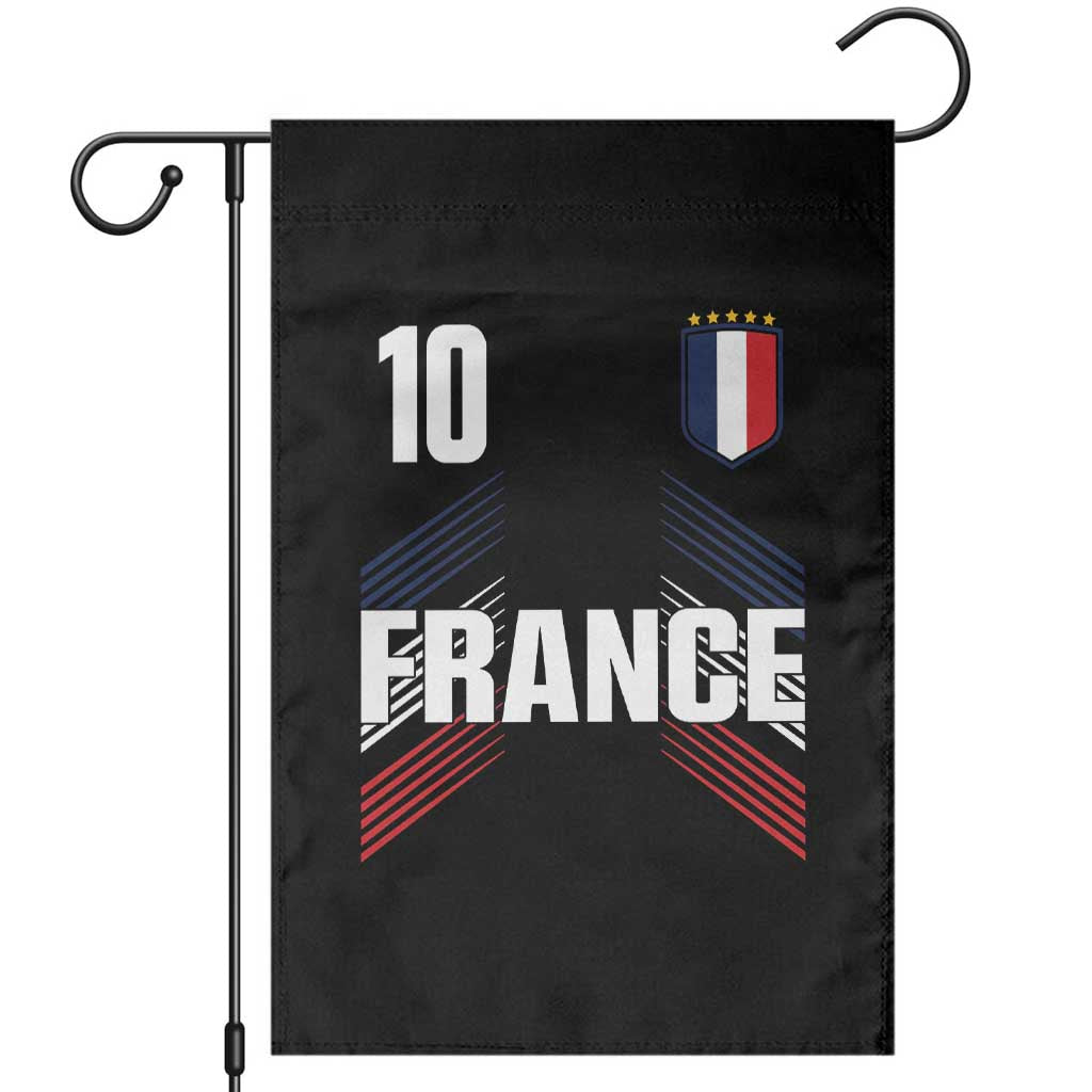 France Soccer Sports Graphic Number 10 Jersey Style Garden Flag Proud French Football Fans Game Day Pride TS02 Black Print Your Wear
