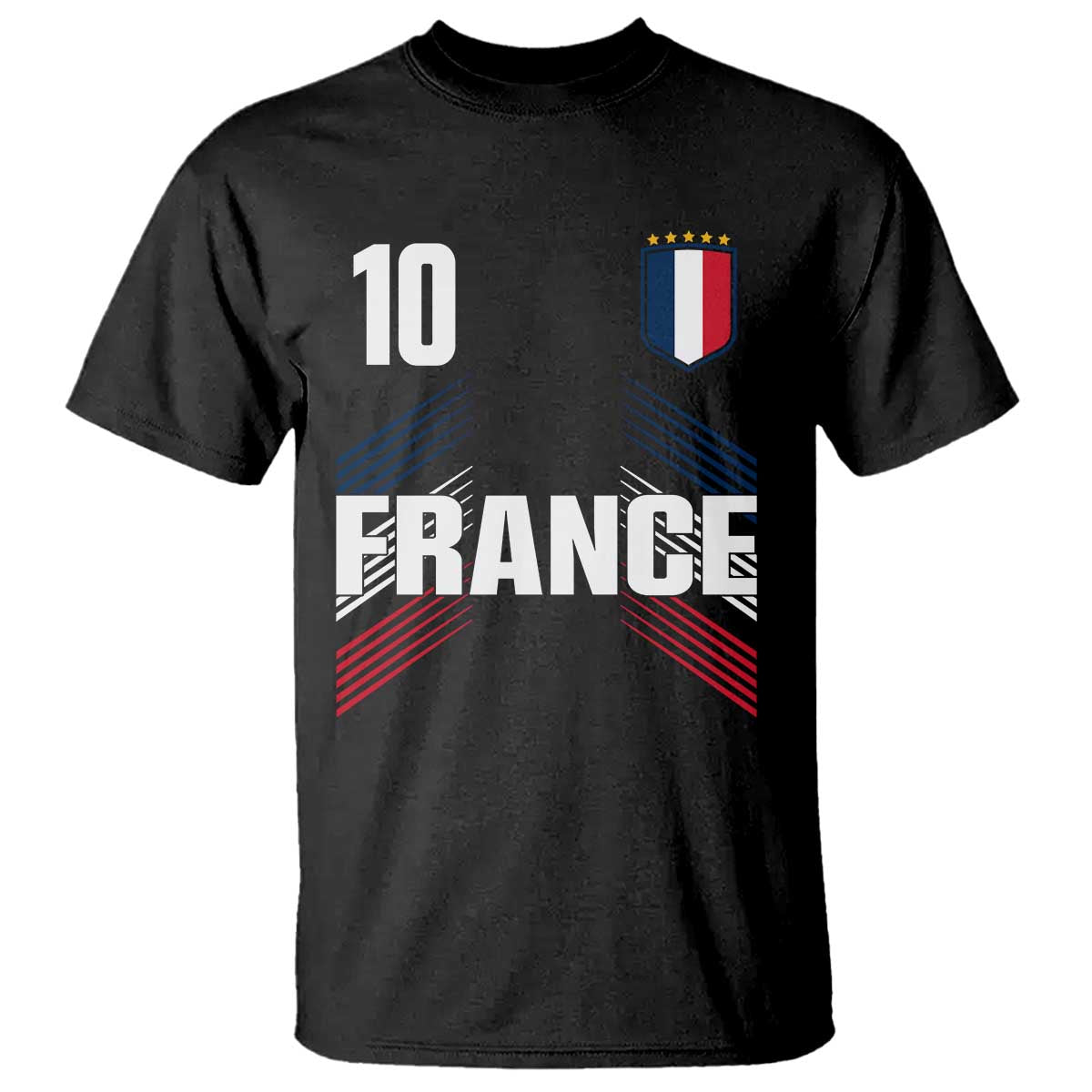 France Soccer Sports Graphic Number 10 Jersey Style T Shirt Proud French Football Fans Game Day Pride TS02 Black Print Your Wear
