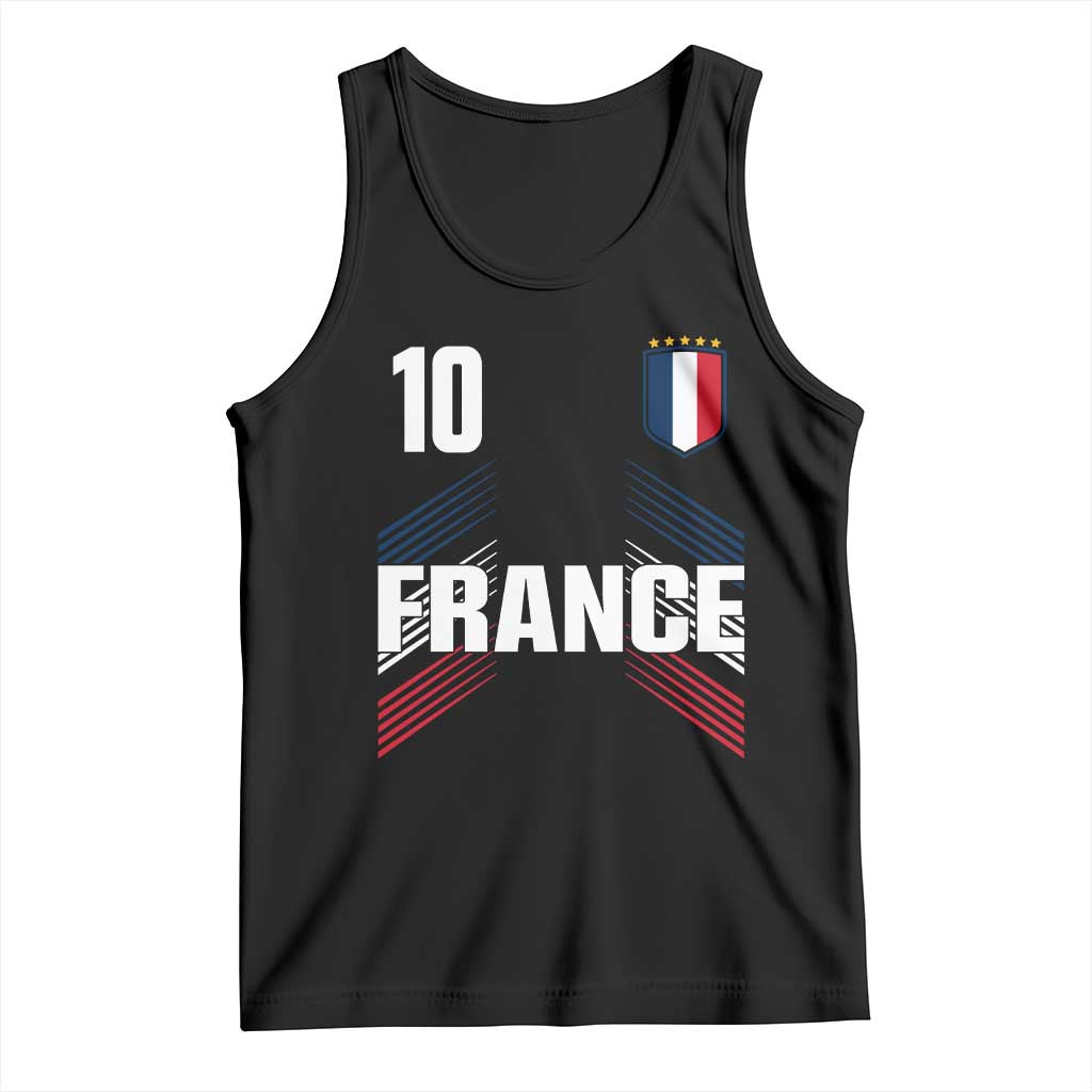 France Soccer Sports Graphic Number 10 Jersey Style Tank Top Proud French Football Fans Game Day Pride TS02 Black Print Your Wear