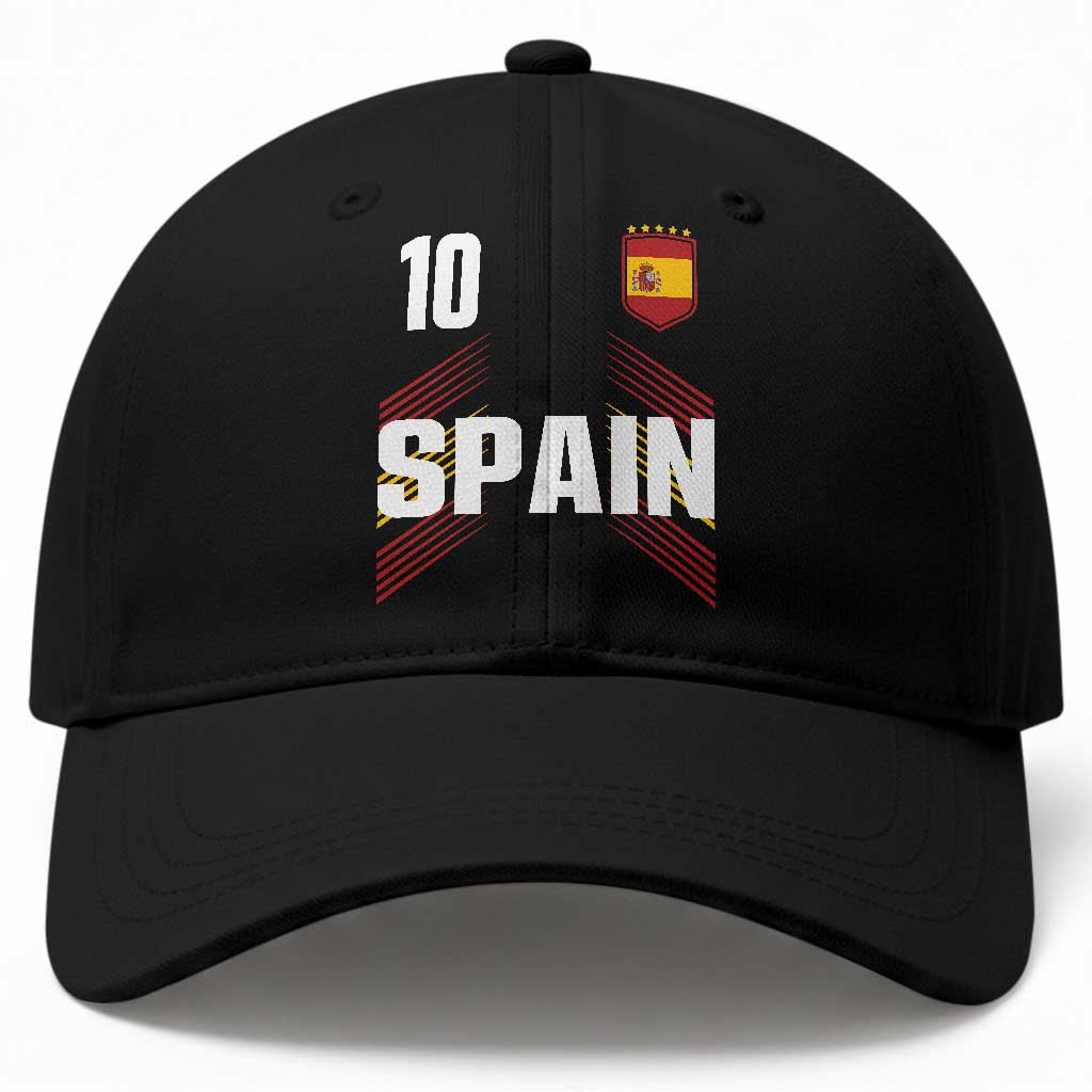 Spain Soccer Sports Graphic Number 10 Jersey Style Baseball Cap Proud Spanish Football Fans Game Day Pride TS02 Print Your Wear