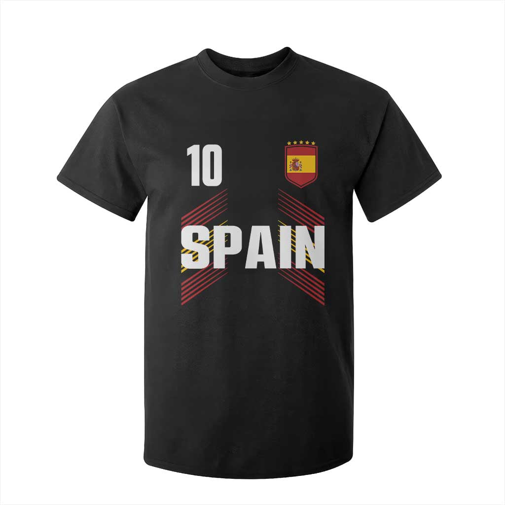 Spain Soccer Sports Graphic Number 10 Jersey Style T Shirt For Kid Proud Spanish Football Fans Game Day Pride TS02 Black Print Your Wear