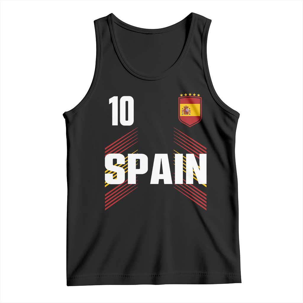 Spain Soccer Sports Graphic Number 10 Jersey Style Tank Top Proud Spanish Football Fans Game Day Pride TS02 Black Print Your Wear