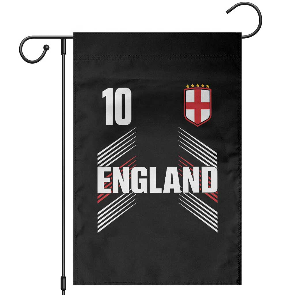 England Soccer Sports Graphic Number 10 Jersey Style Garden Flag Proud St George Cross Football Fans Game Day Pride TS02 Black Print Your Wear