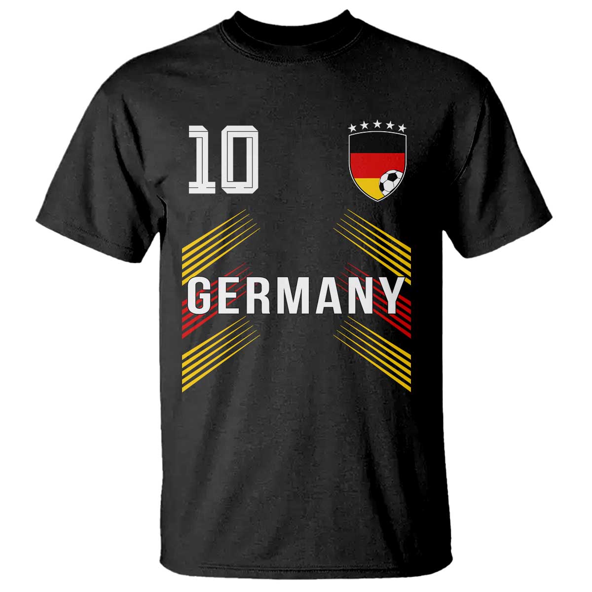 Germany Soccer Sports Graphic Number 10 Jersey Style T Shirt Proud German Football Fans Game Day Pride TS02 Black Print Your Wear