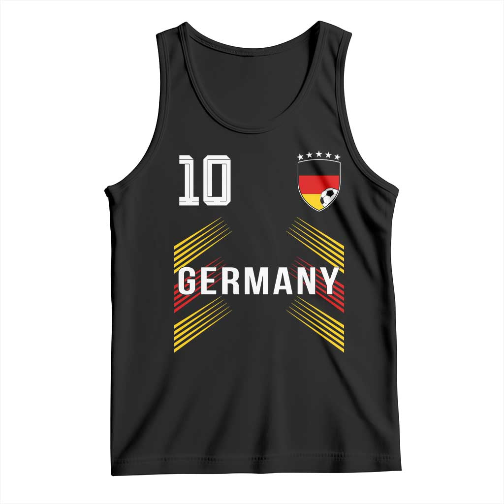 Germany Soccer Sports Graphic Number 10 Jersey Style Tank Top Proud German Football Fans Game Day Pride TS02 Black Print Your Wear